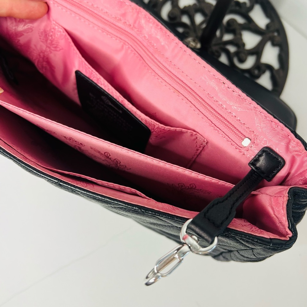 My Flat London LADY BUCKLEY Black Quilted Leather Shoulder Bag $285 Bow Crown - Picture 3 of 11